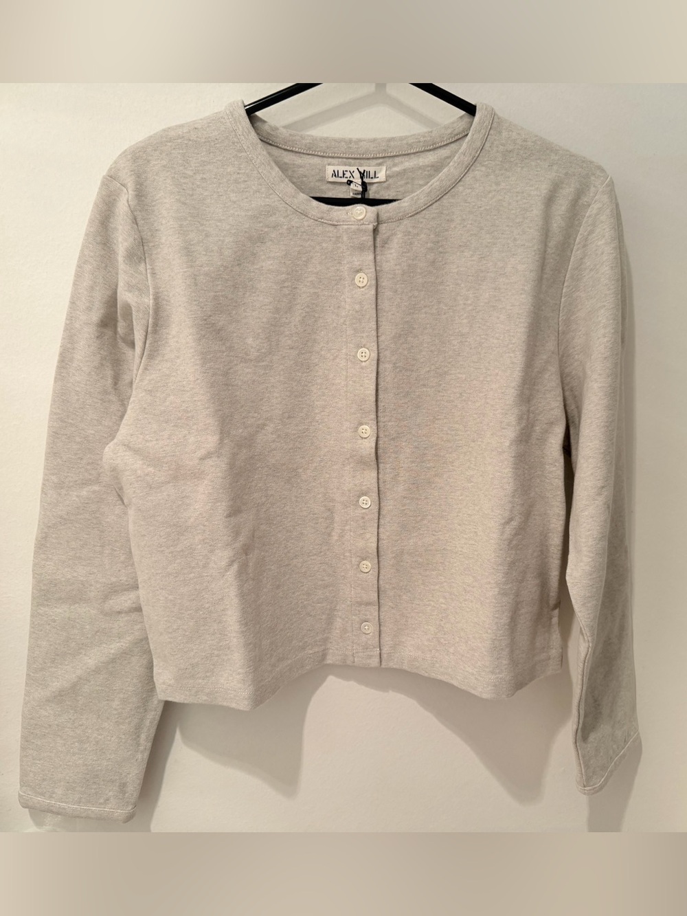 Alex Mill - Coco Sport Cardigan - Heather Gray Cotton Cardigan - Size Large